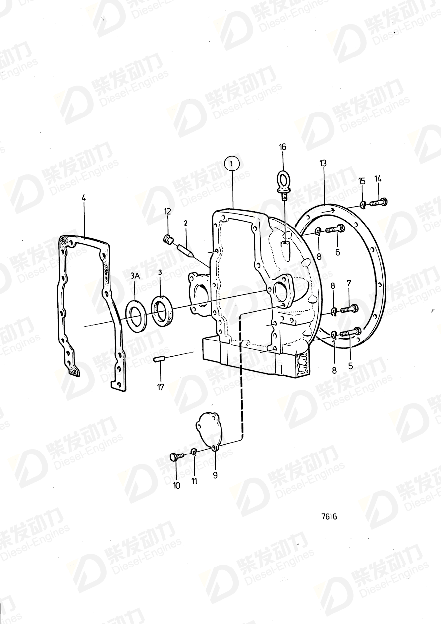 VOLVO Flywheel Housing 821242 Drawing